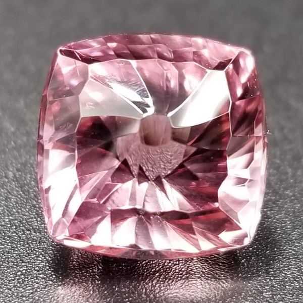 10.33ct Square Cushion /Concave Spiral Starburst Nigerian Pink Tourmaline Cut by Mark Gronlund