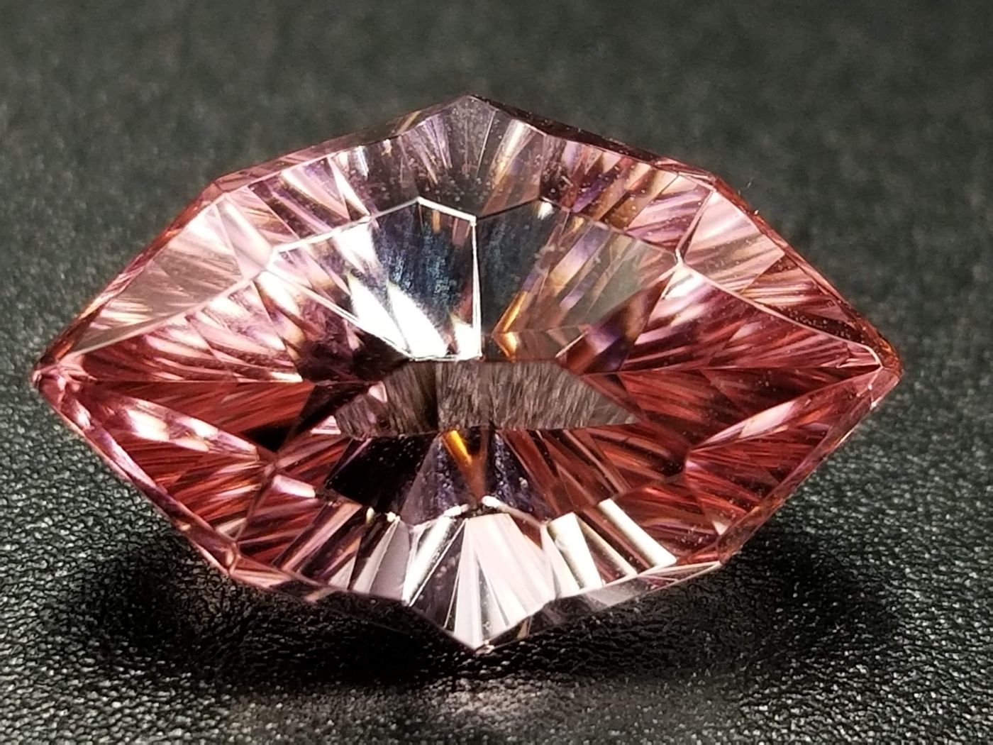 4.45ct Marquise/Concave Starburst Cut Nigerian Pink Tourmaline Cut by Mark Gronlund