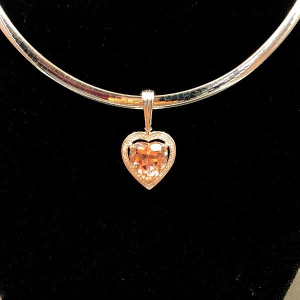 4.5ct Heart-Shaped Morganite Pendant with Pave Diamonds