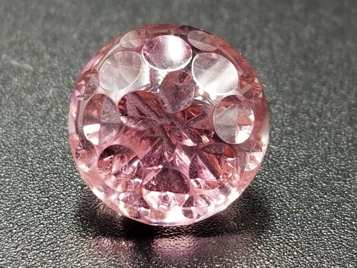 6.31ct Very Rare Round Cabochon Nigerian Pink Tourmaline Custom Cut by Mark Gronlund