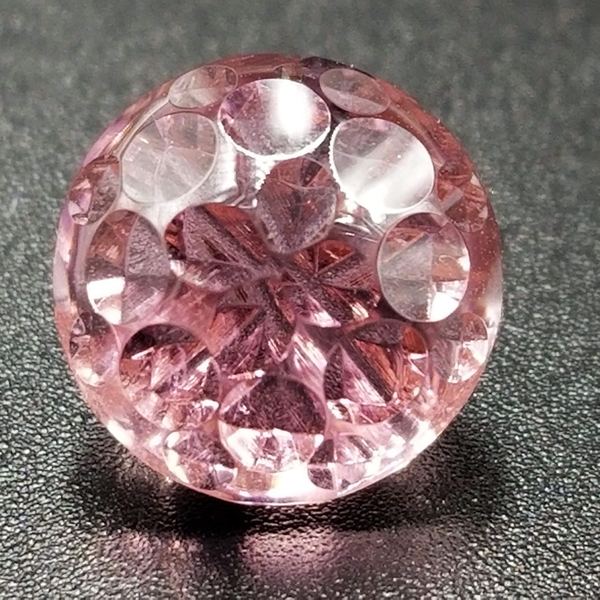 6.31ct Very Rare Round Cabochon Nigerian Pink Tourmaline Custom Cut by Mark Gronlund
