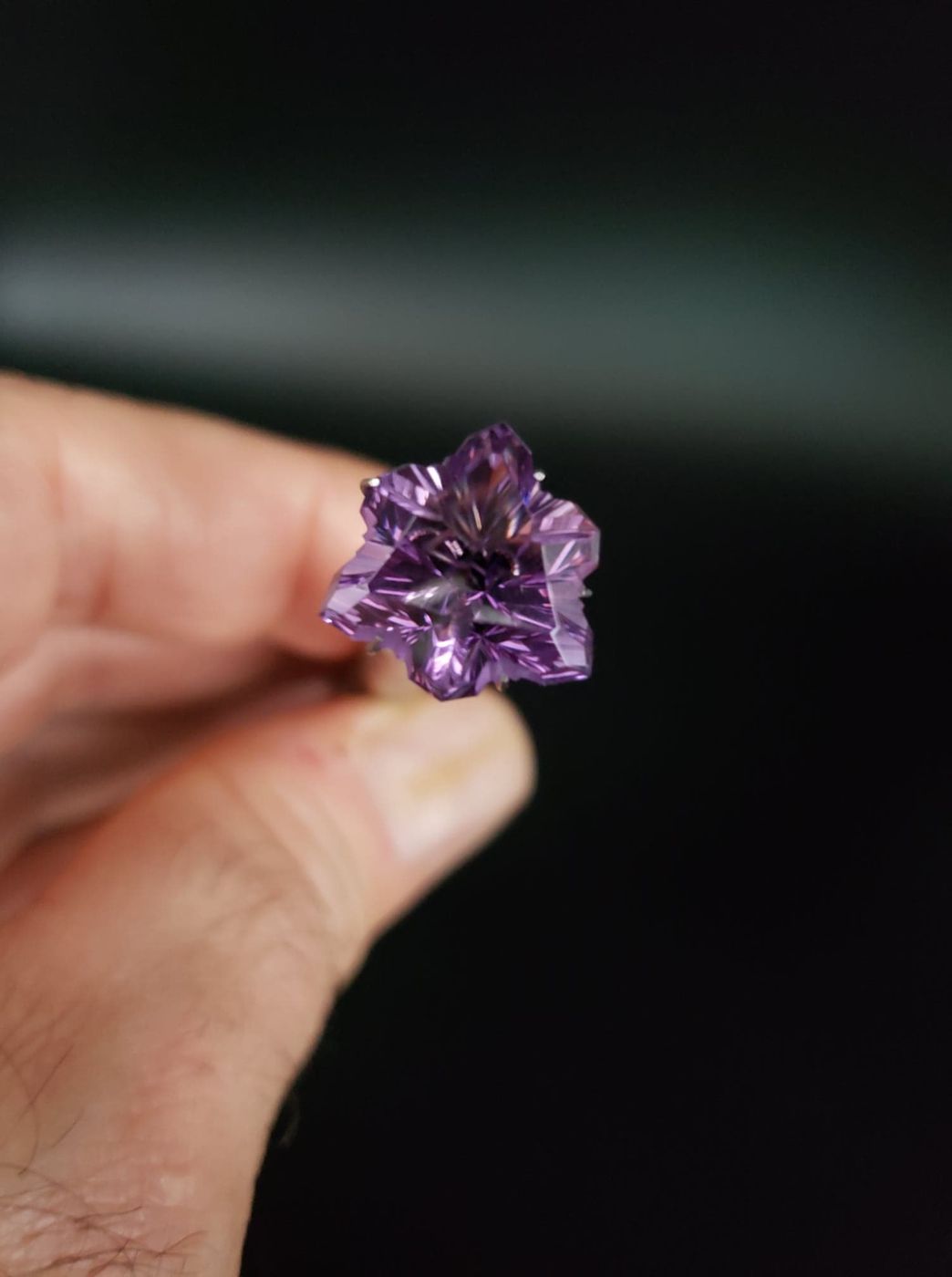 Amethyst 11.52ct Shark bite Custom Cut by Mark Gronlund
