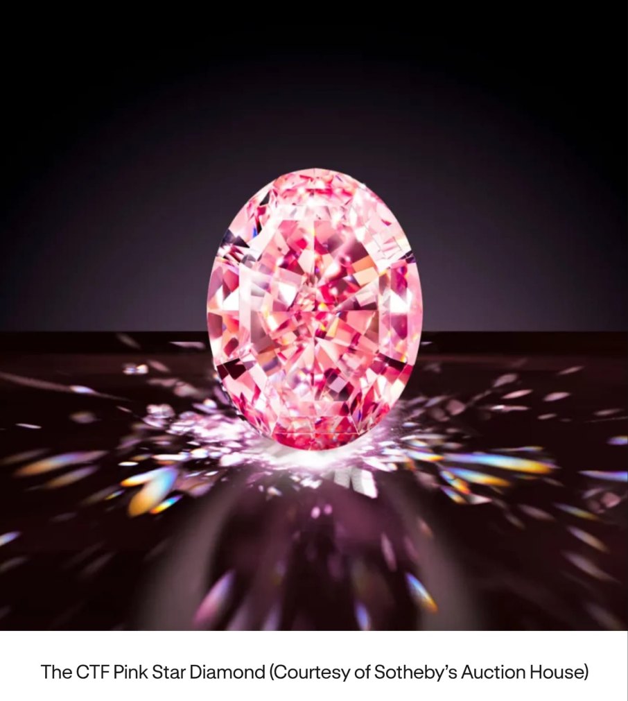 The CTF Pink Star, a 59.60 carat oval fancy vivid pink diamond