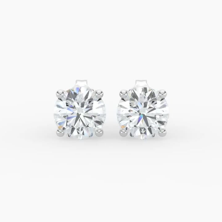 4.00 carat total weight lab-grown diamond stud earrings in 14kt white gold